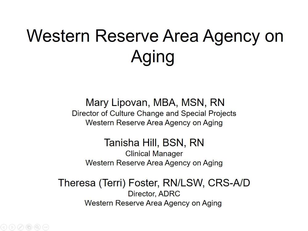 Western Reserve Area Agency on Aging slides